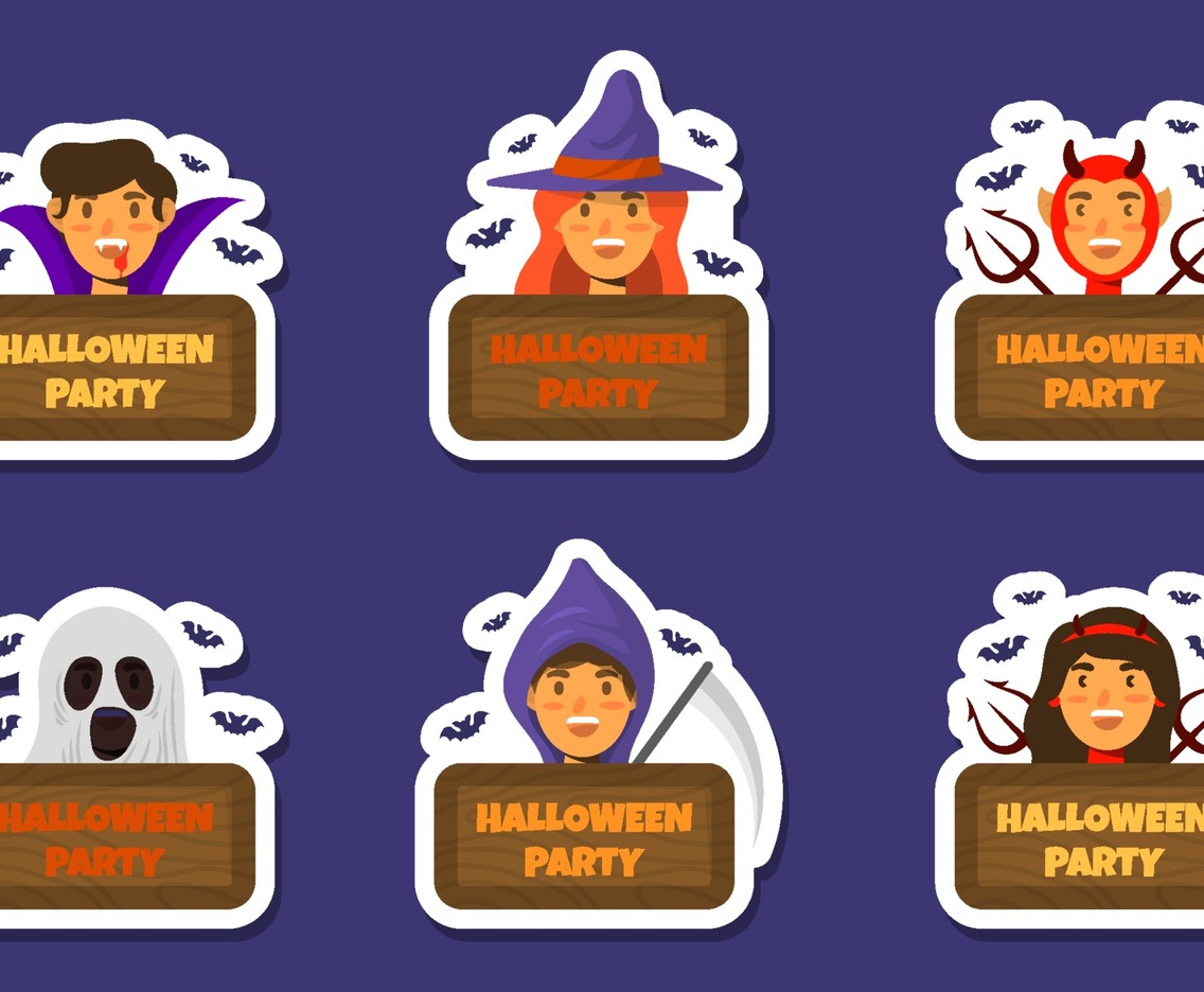 Halloween Costume Party Sticker Collection