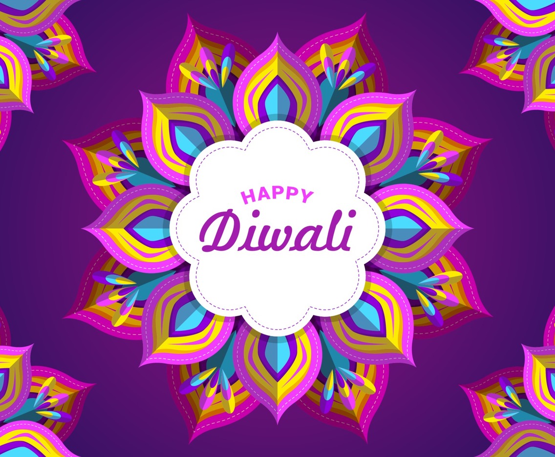 Diwali with Mandala Background