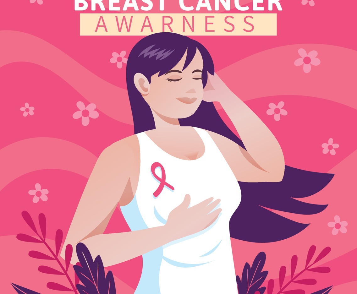 Woman and Breast Cancer Awareness Campaign