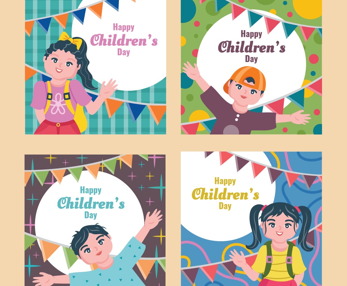 Children Day Social Media Post Template Set