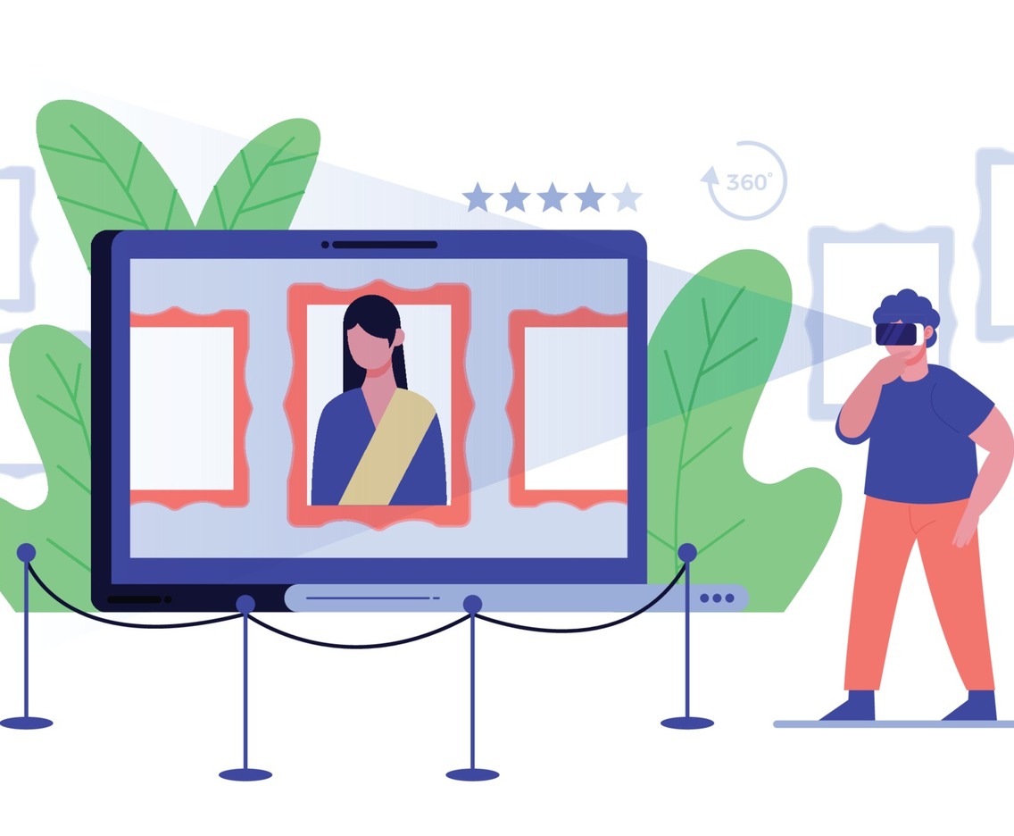 Virtual Tourism on Art Museum Concept
