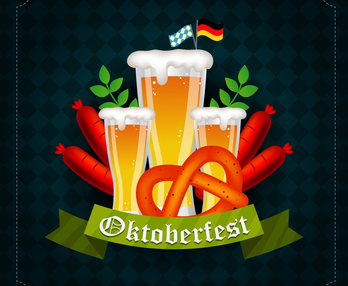 Beer Sausage and Pretzel on Oktoberfest