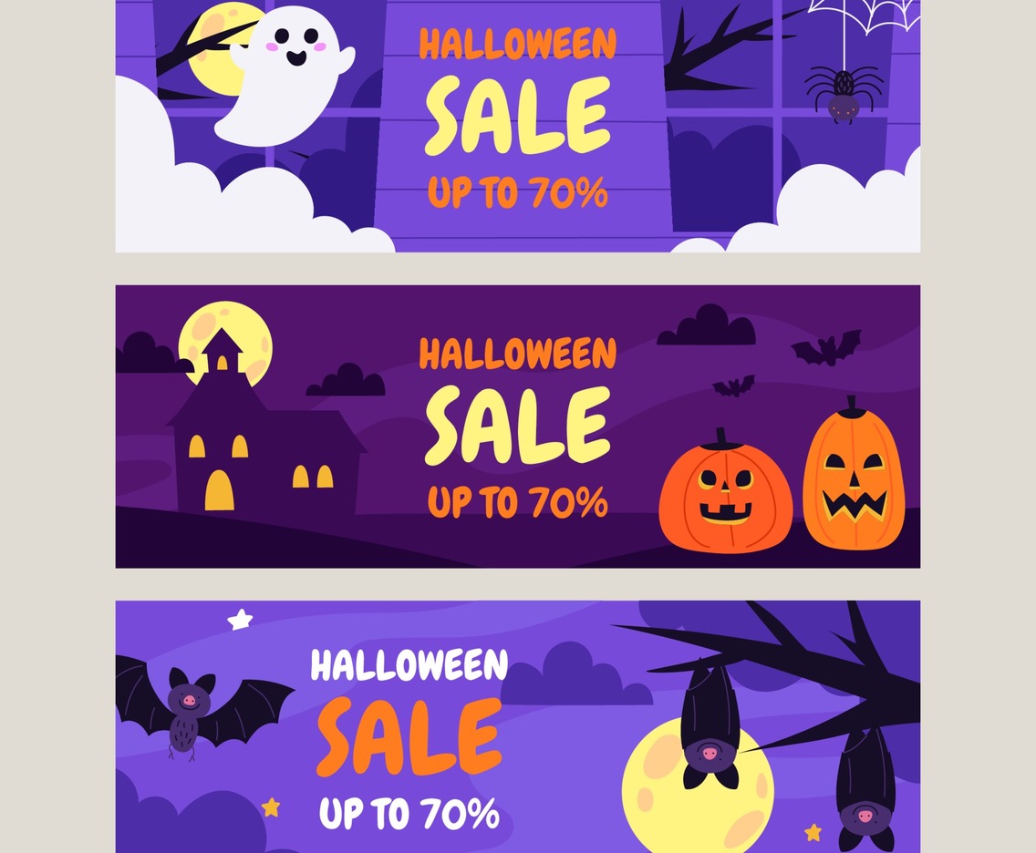 Halloween Sale Banners Set