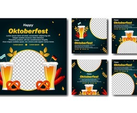 Oktoberfest Template For Social Media Post Vector Art & Graphics ...