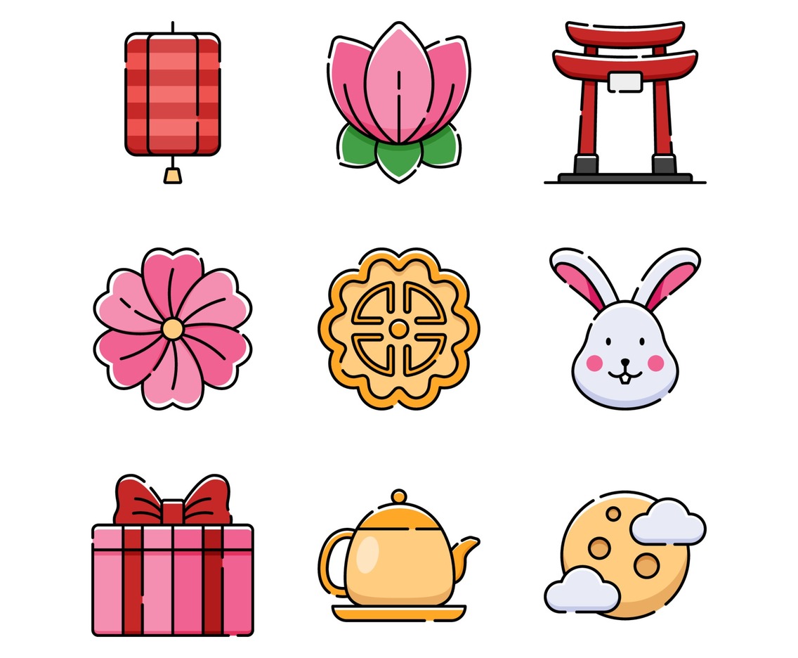 Mid Autumn Festival Icon Set