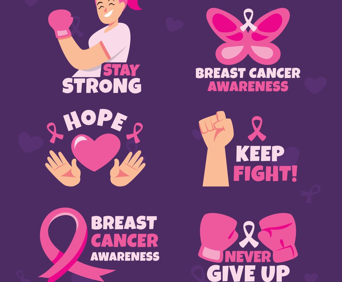 Breast Cancer Day Sticker set