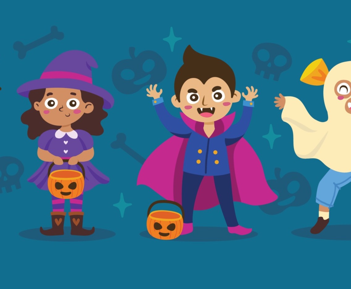 Kids Dressing Up for Halloween