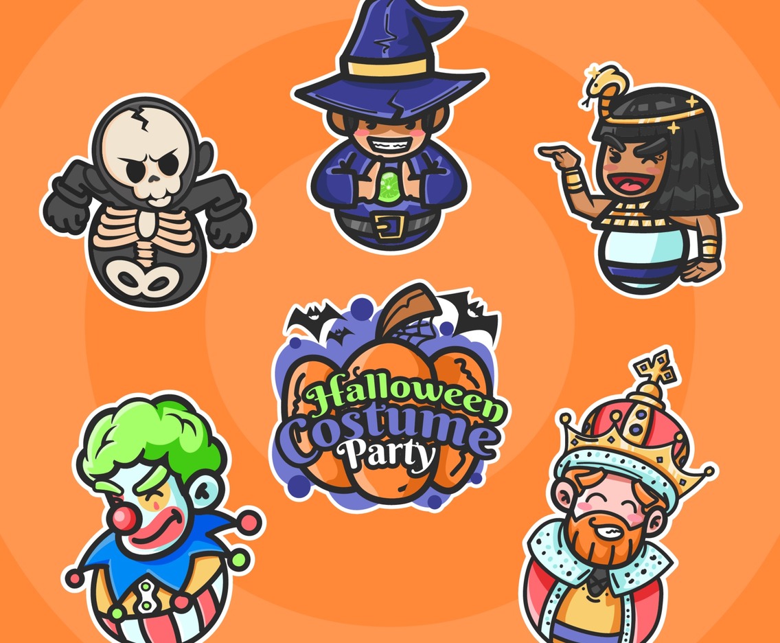 Unique Costume Halloween Sticker Pack