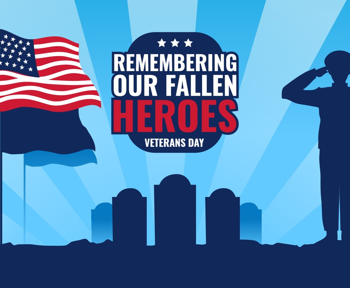 Silhouette of Soldier Salutes on Veterans Day