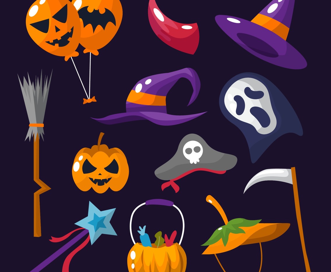 Costume Party Halloween Icon Set