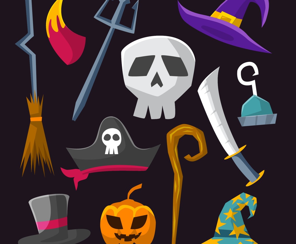 Costume Party Halloween Icon Set