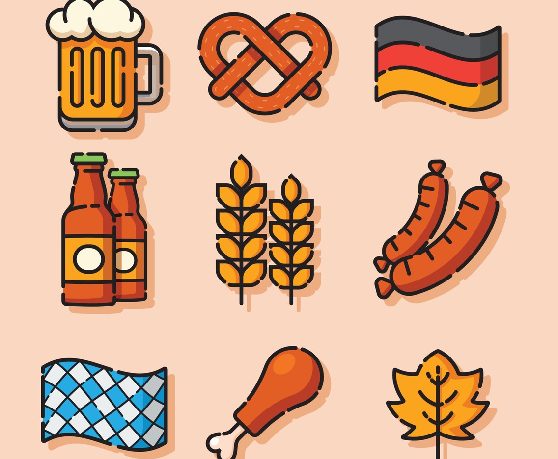 Oktoberfest Festivity Icons Collection