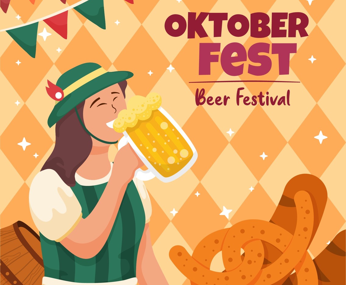 Women Drink Beer in Oktoberfest Festival