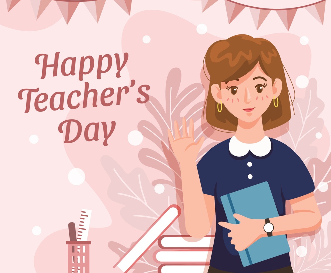 Beauty Women Teacher Flat Celebration Teacher Day