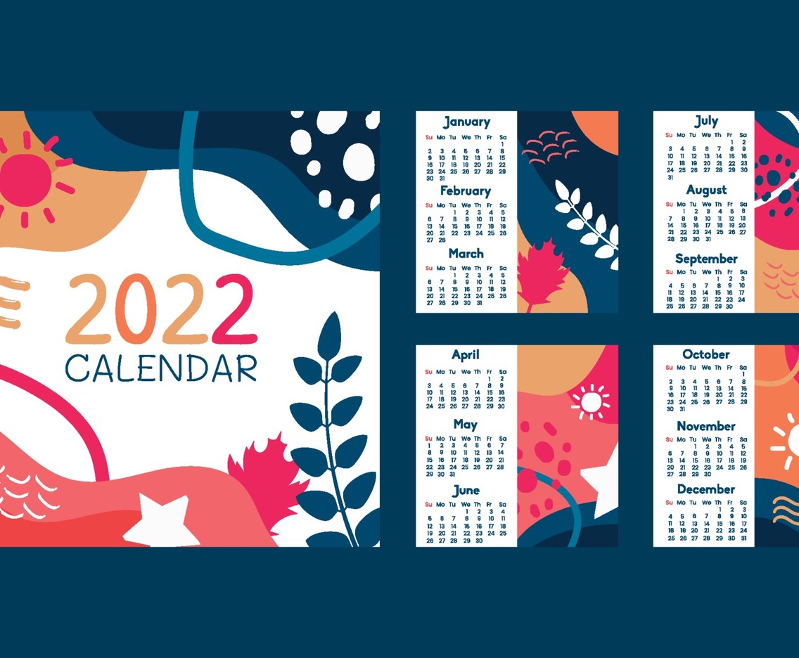 Abstract Flat Calendar 2022
