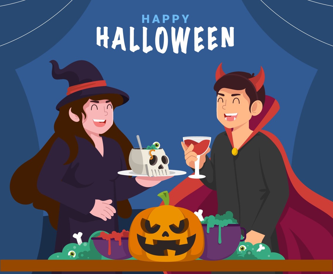 Couple Celebrating Halloween