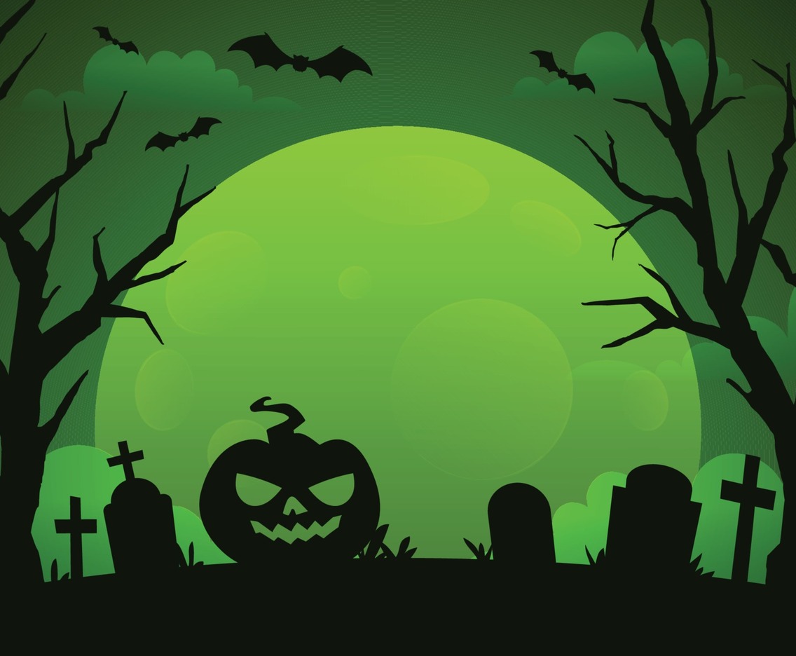Neon Green Halloween Background