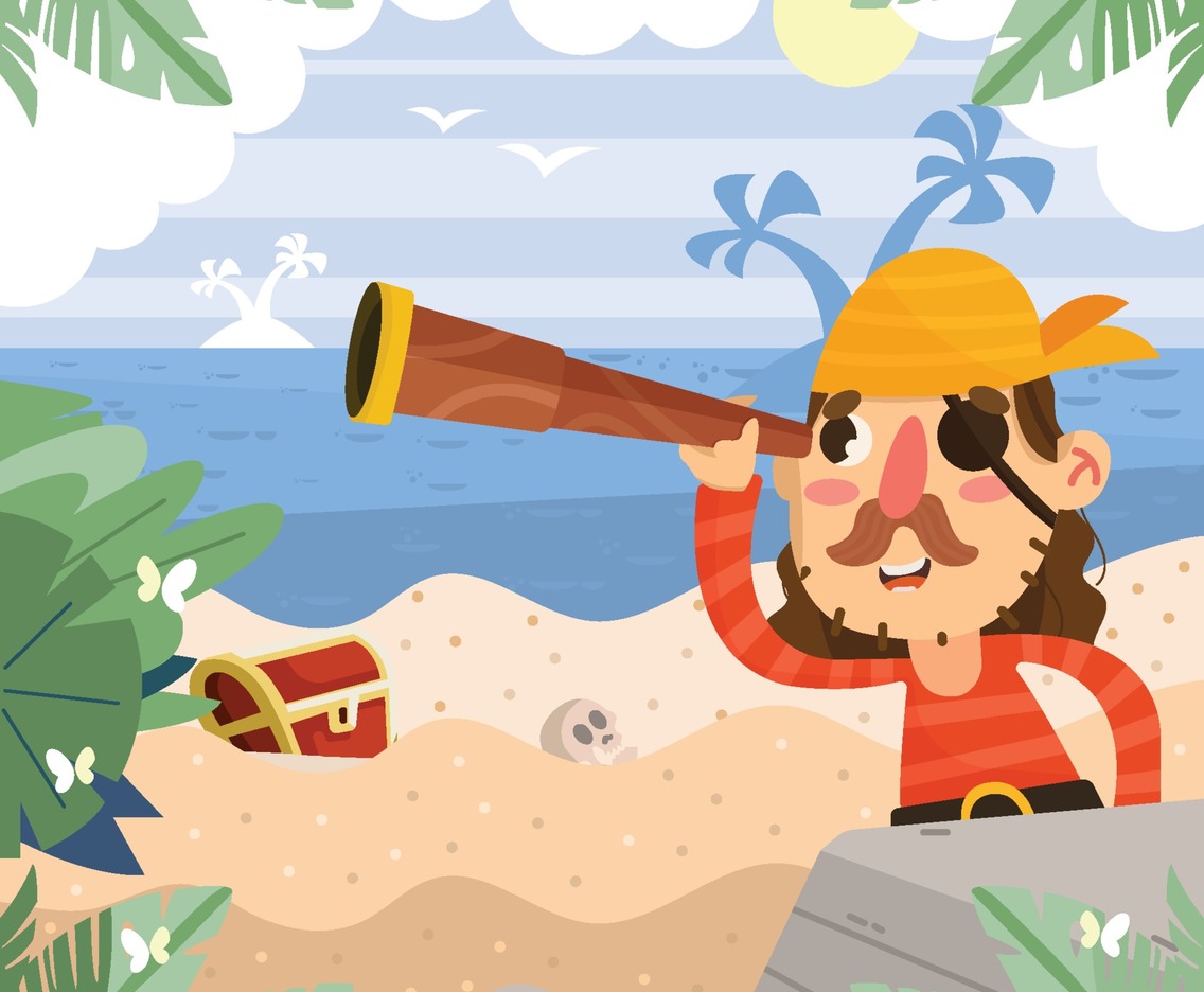 Pirate Seek Treasure Concept