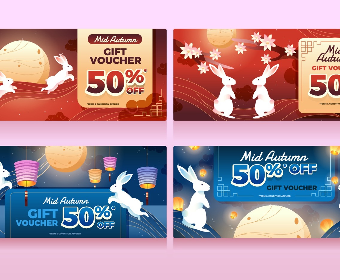 Two Rabbit Celebrating Mid Autumn Gift Voucher