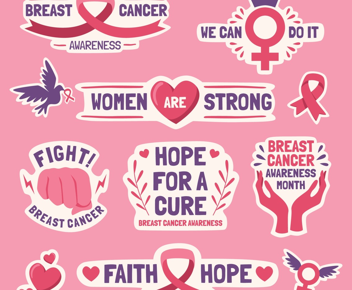 Support Breast Cancer Awareness Sticker Set