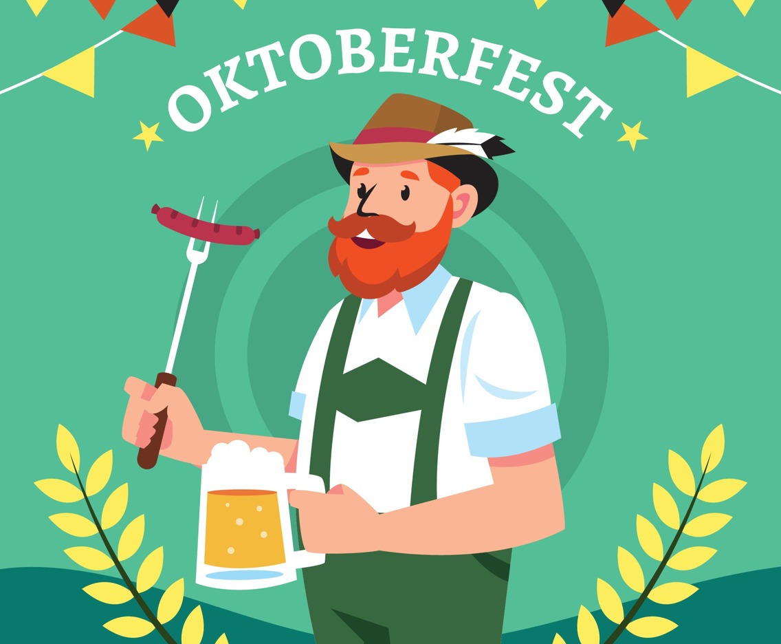 Oktoberfest Bavarian Man with Beer