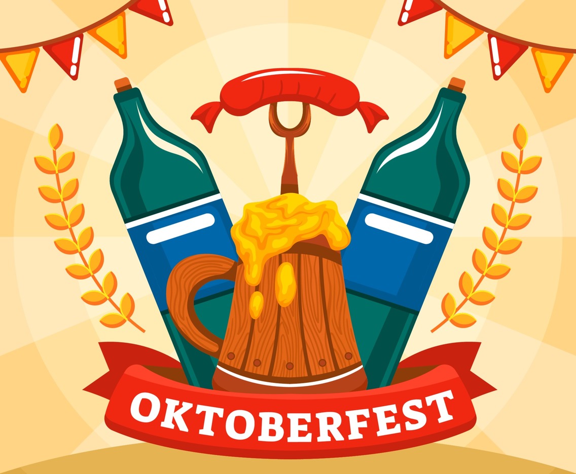 Oktoberfest with Beer and Sausage Concept