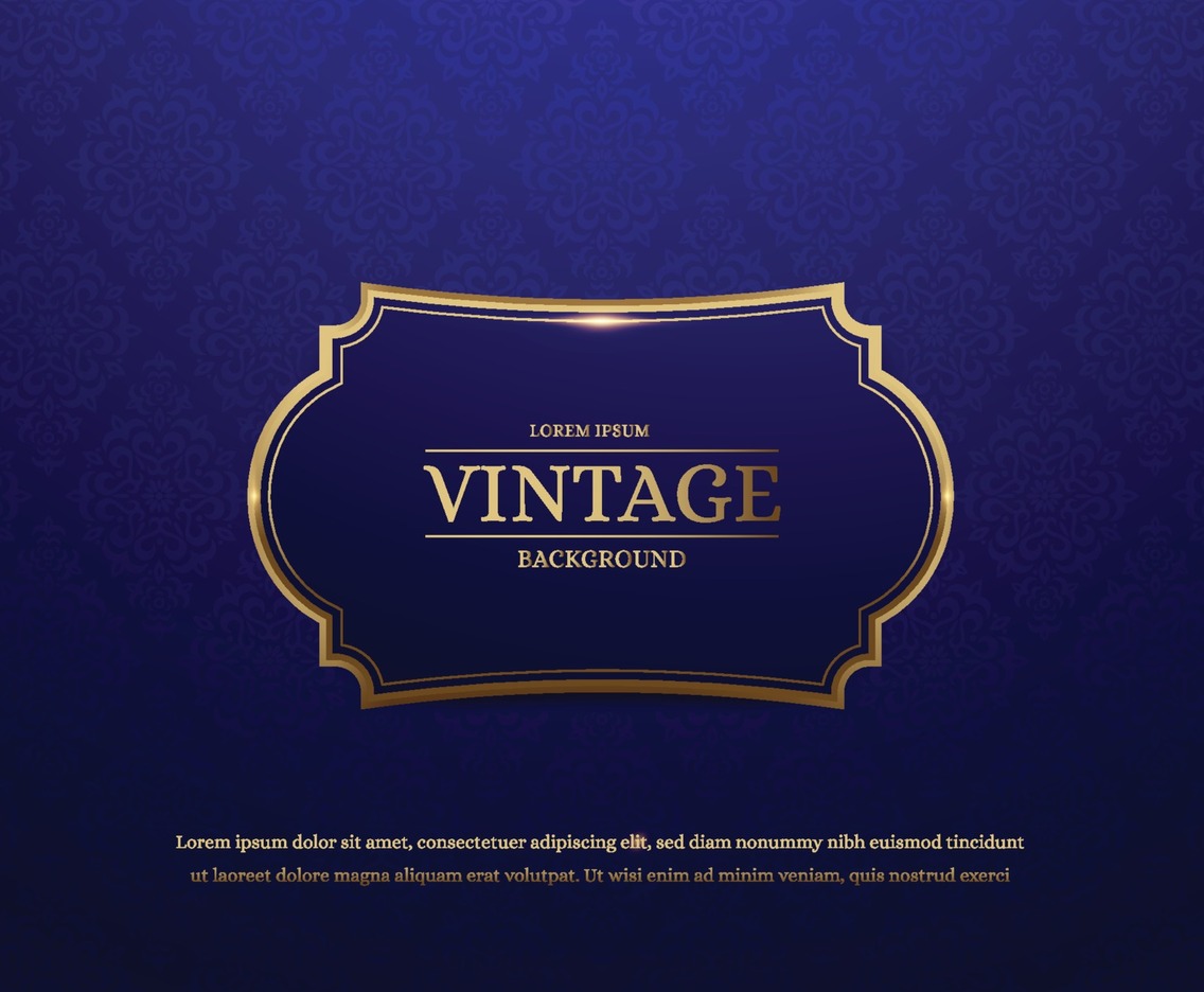 Seamless Floral Vintage Wallpaper Pattern with Vintage Frame