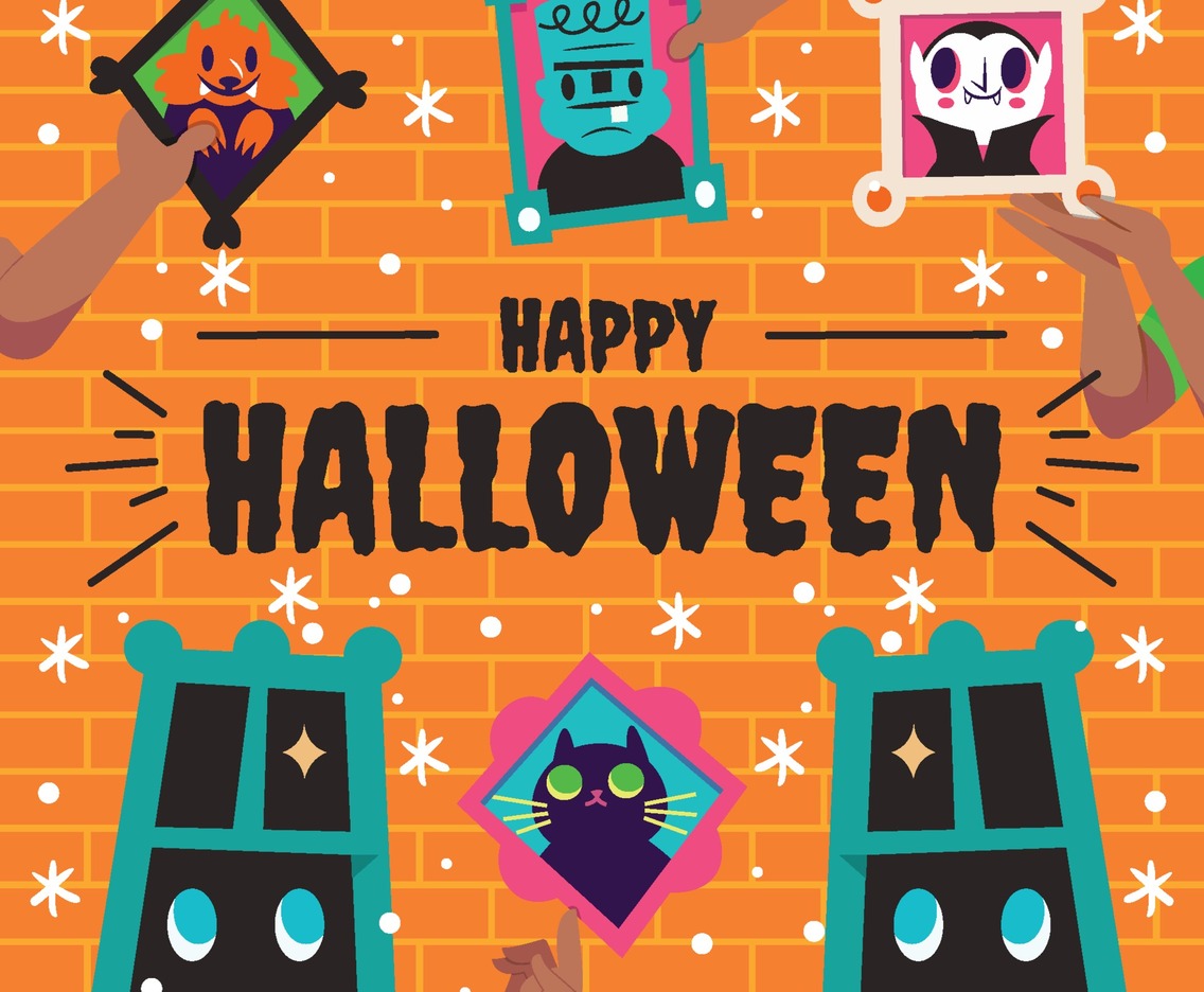 Halloween House Wall Decoration Concept