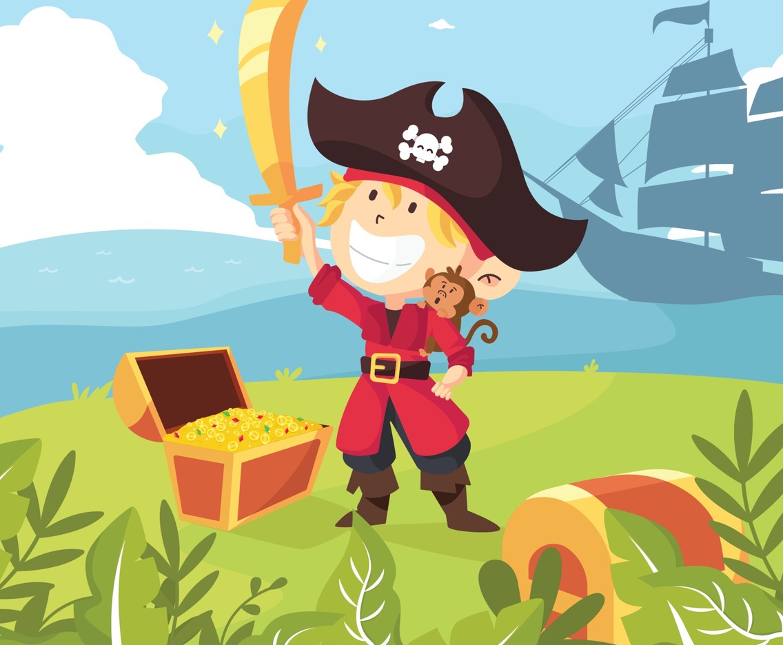 Pirate Boy Finds a Treasure