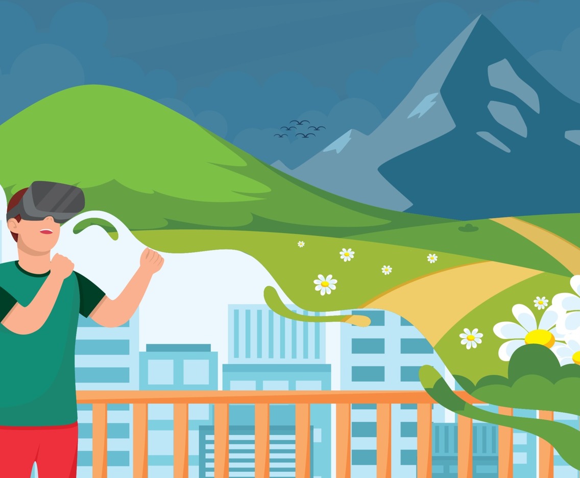 Virtual Reality Technology Tourism Travel Concept