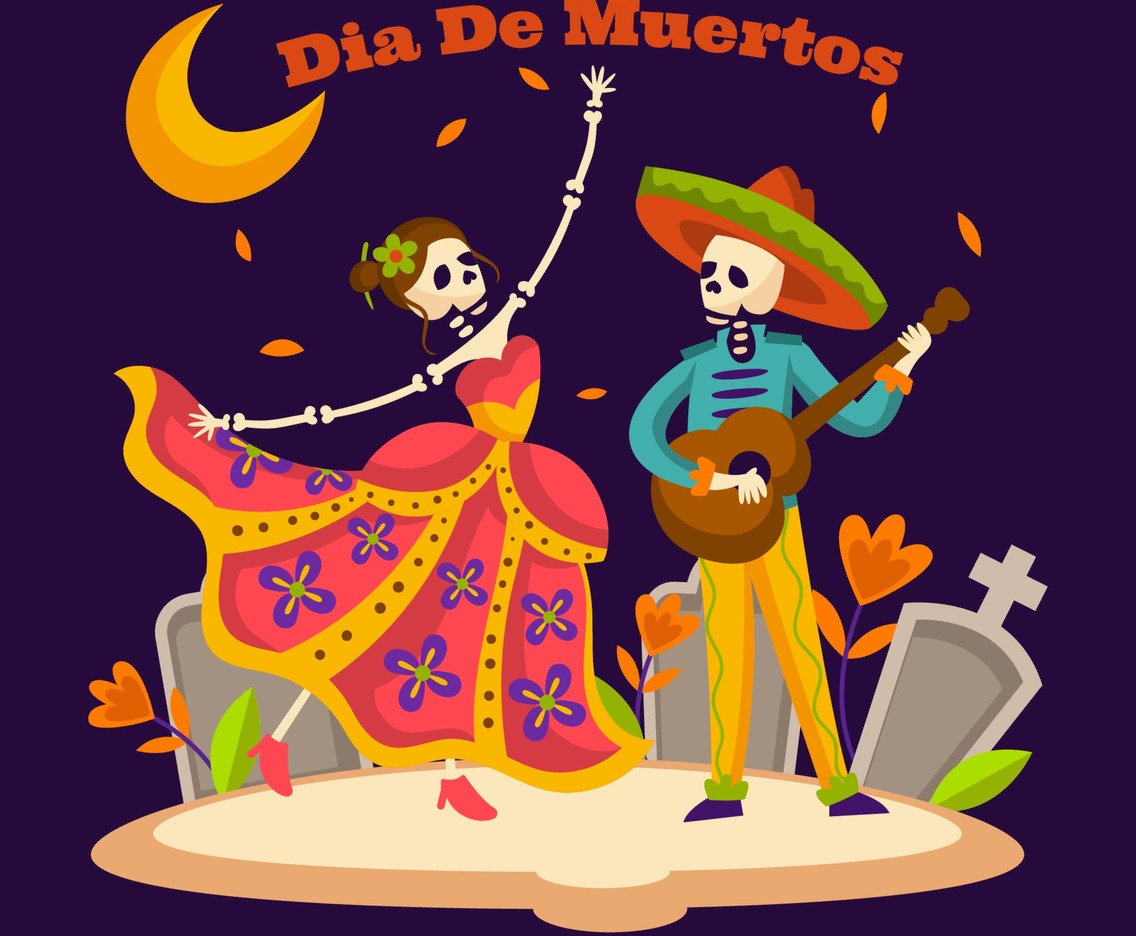 Couple of Skeleton Dancing Under the Moonlight