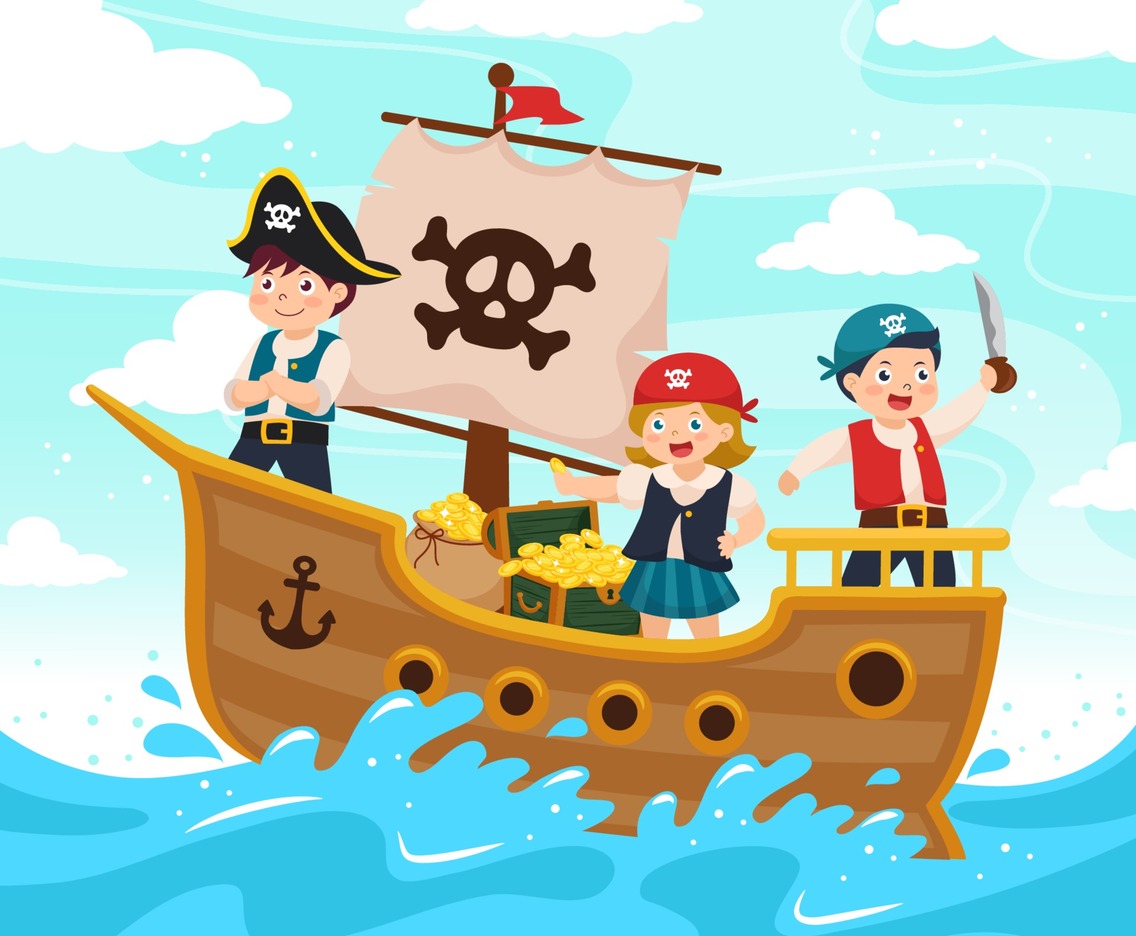 Children Playing as a Pirates