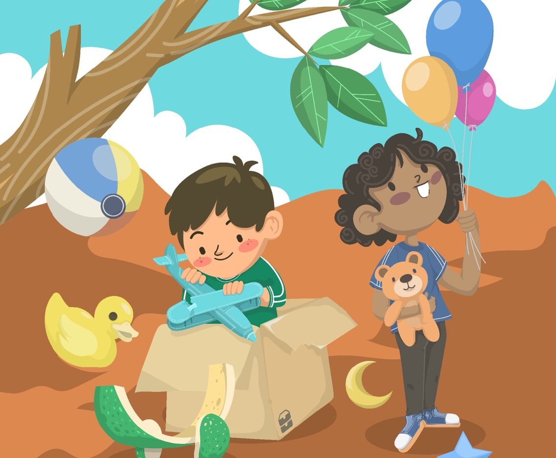 Children Outdoor Activity with Toys