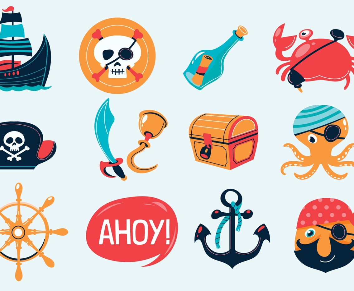 Set of Cute Pirate Icon