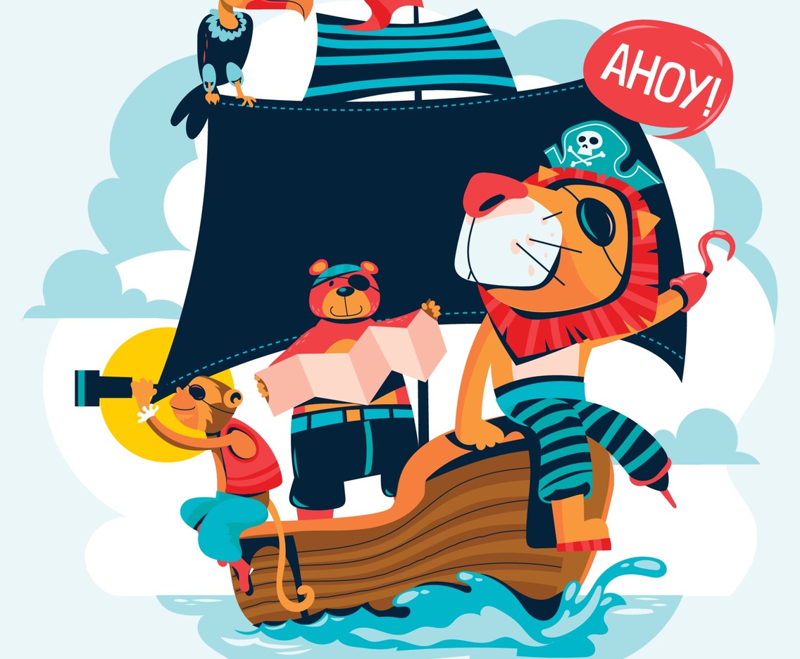 Cute Animals Pirate Concept