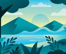 Nature Landscape Scenery With Insects Background Vector Art & Graphics ...