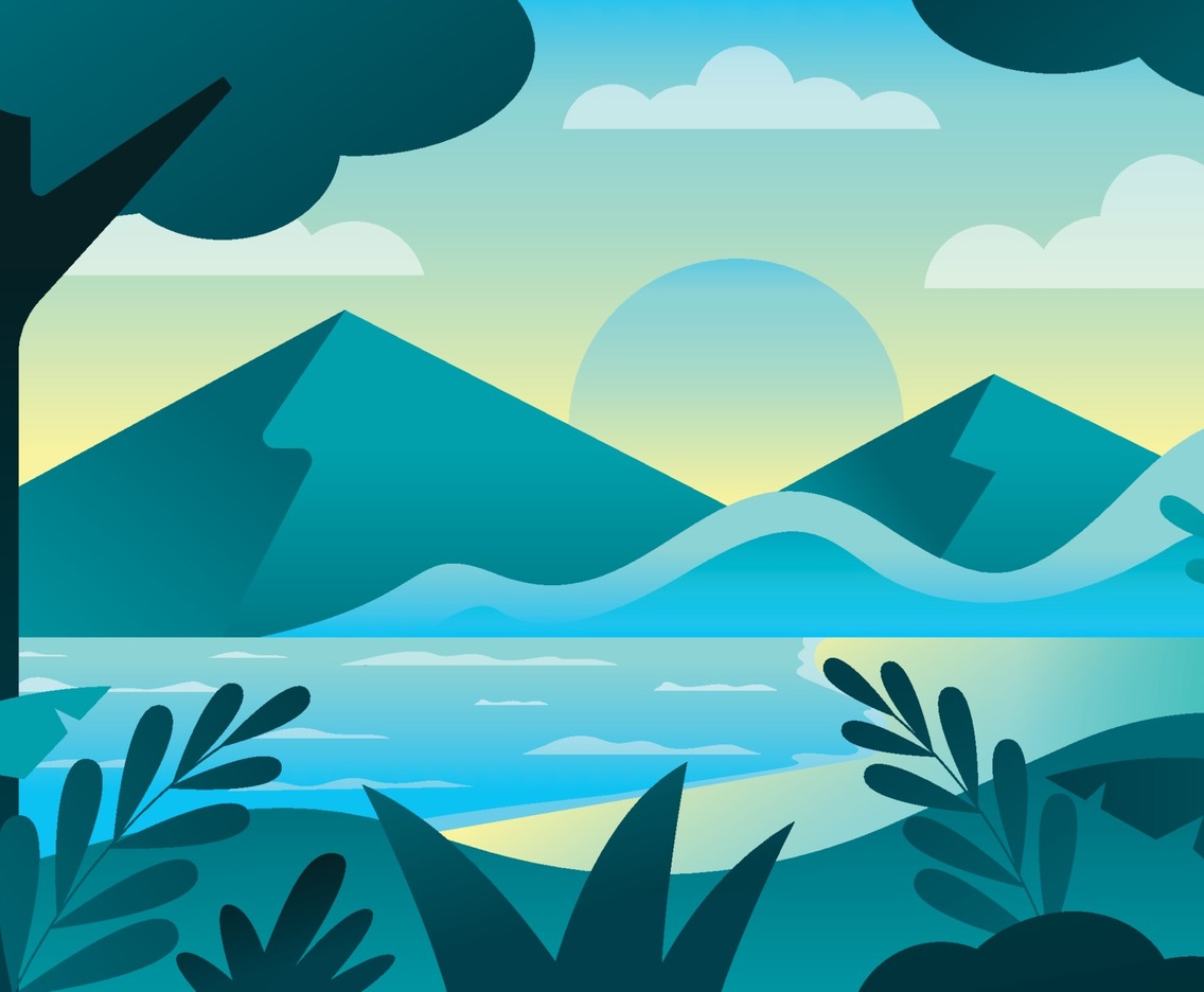 Nature Scenery with Lake and Mountain