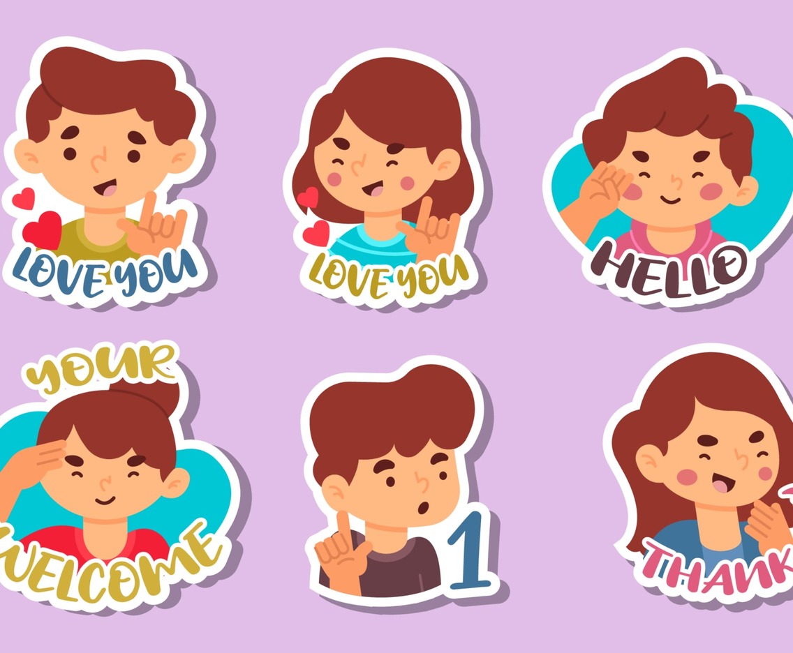 Cute Sign Languange Sticker Collection