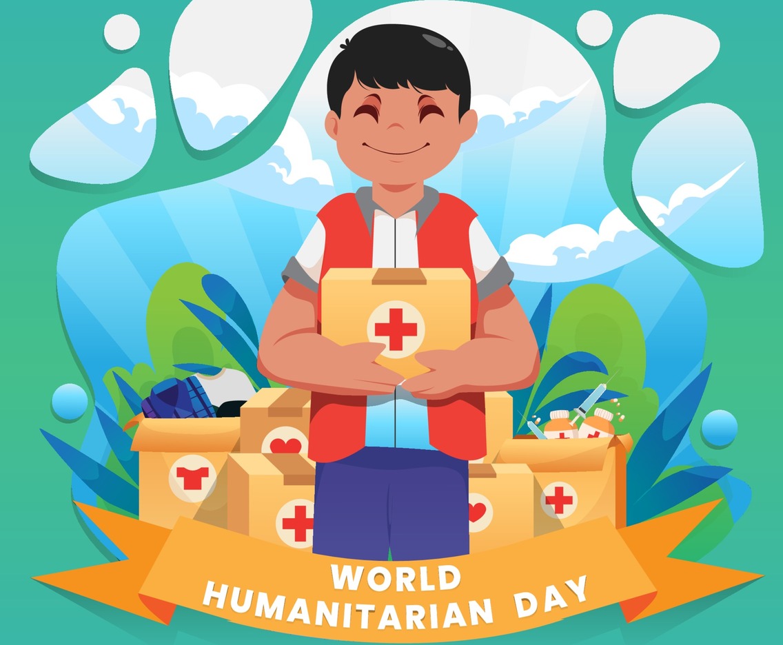 A Man Delivering Donation for World Humanity Day