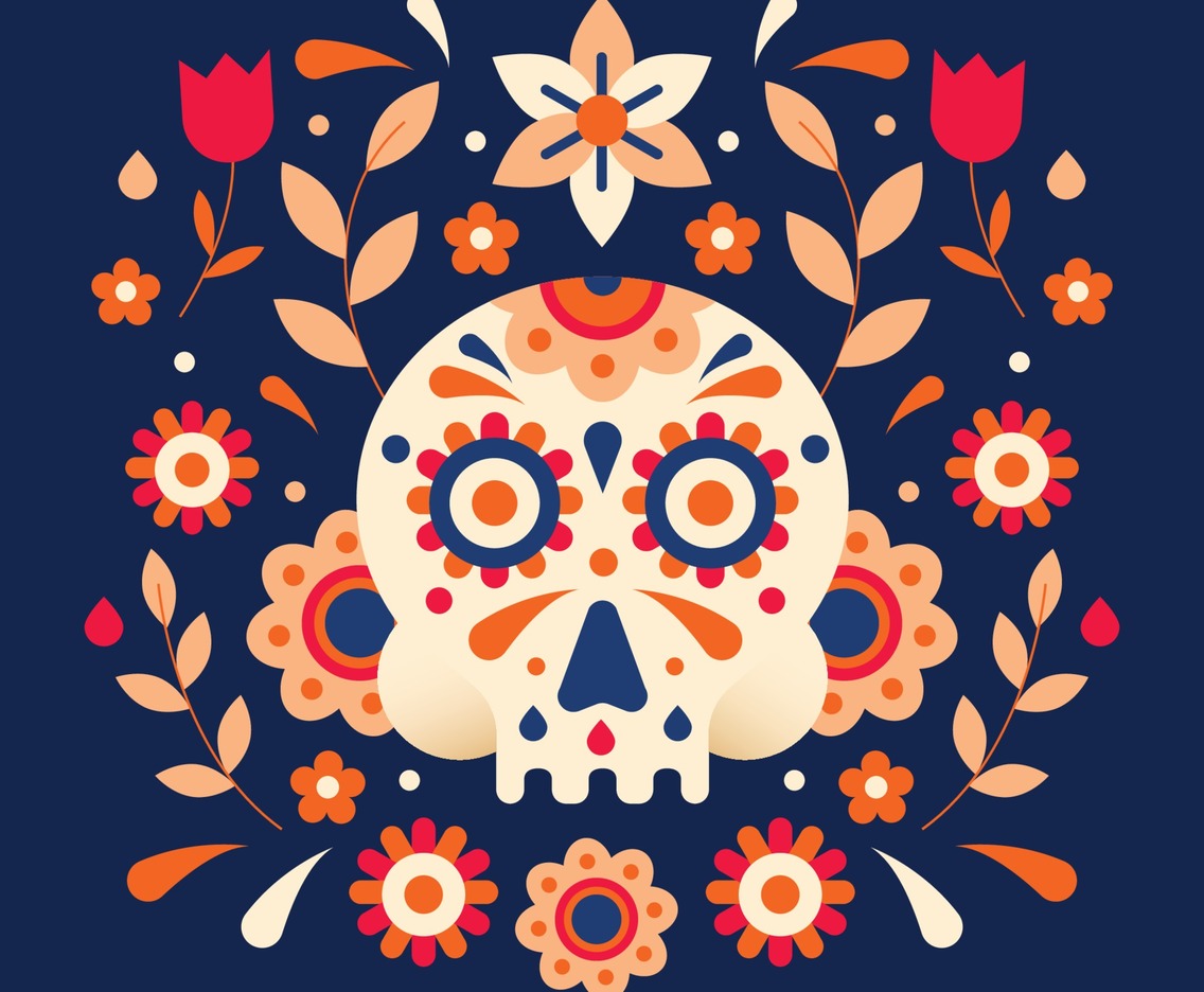 Day of the Dead Concept With Skull Floral