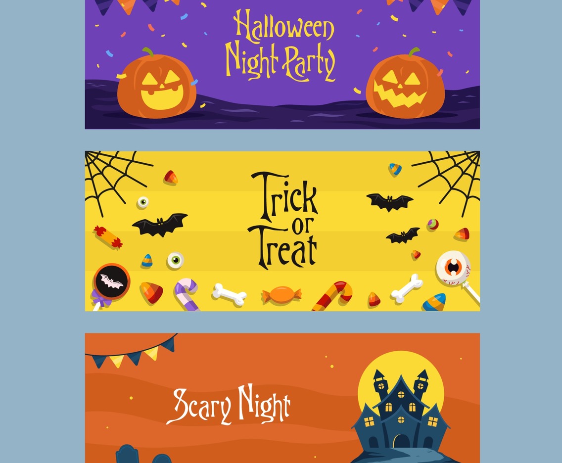 Halloween Banners Set Concept