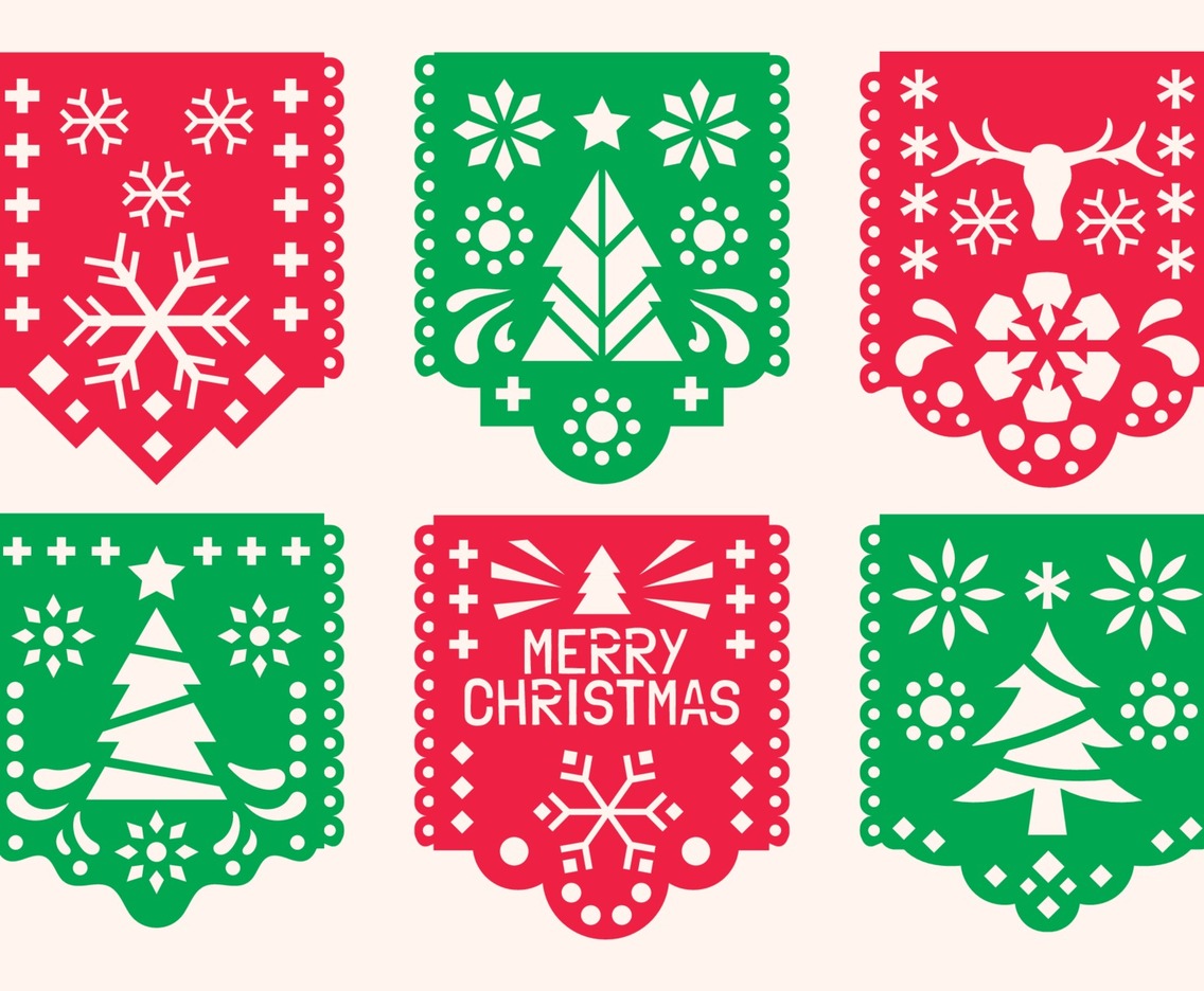 Papercraft Paper Picado with Christmas Theme