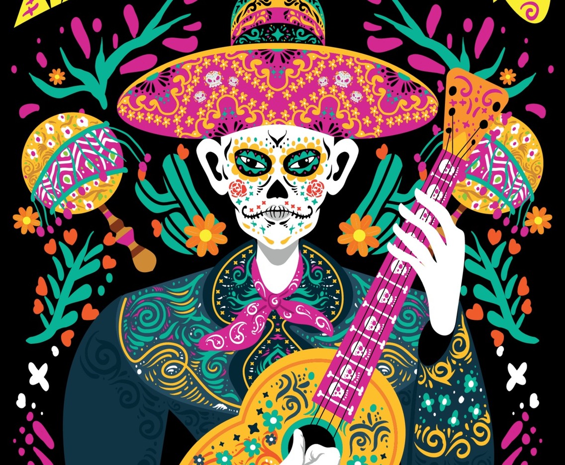 Dia De Los Muertos Festival Background Concept
