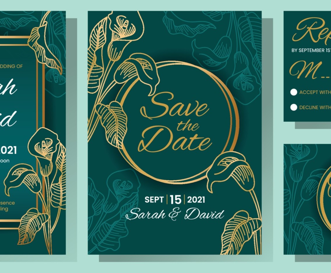 Lily Floral Wedding Invitation