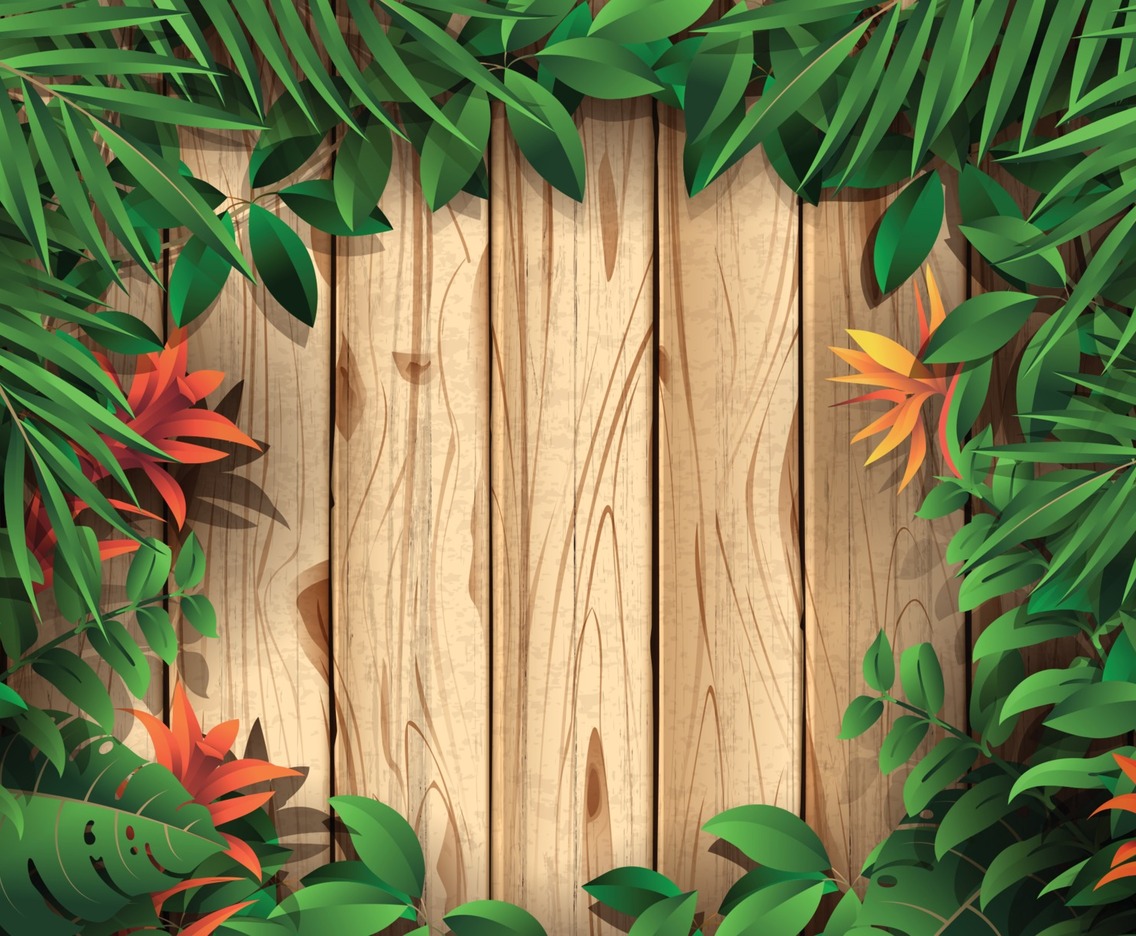 Wood and Foliage Background Template