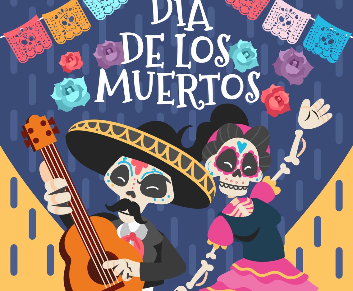 Dia De Los Muertos Couple Celebration