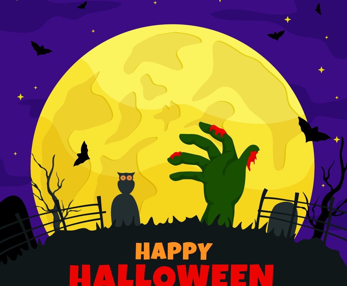 Zombie's Hand Rise from Graveyard