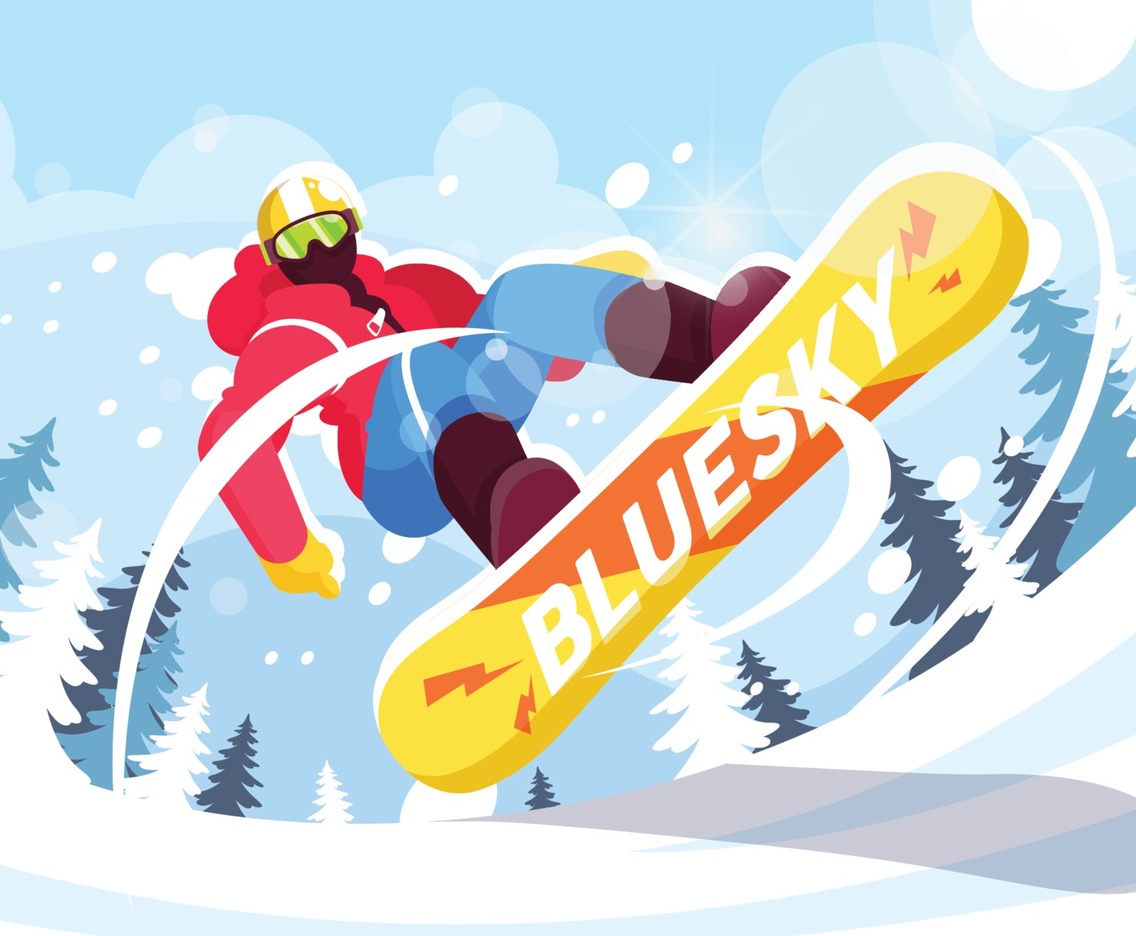 Snowboarder with Sporty Style Jumping on