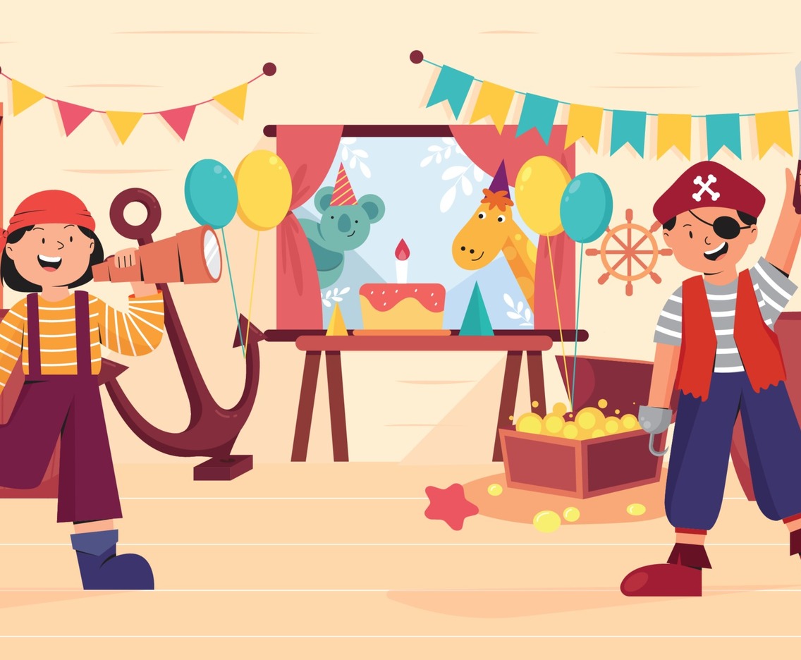 Birthday Party Pirates Kids Background