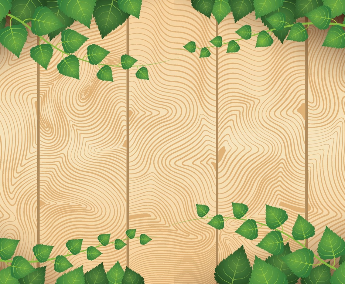 Wood and Foliages Background Concept